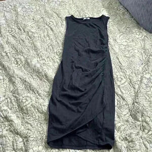 LEith sleeveless ruched tulip hem tank dress